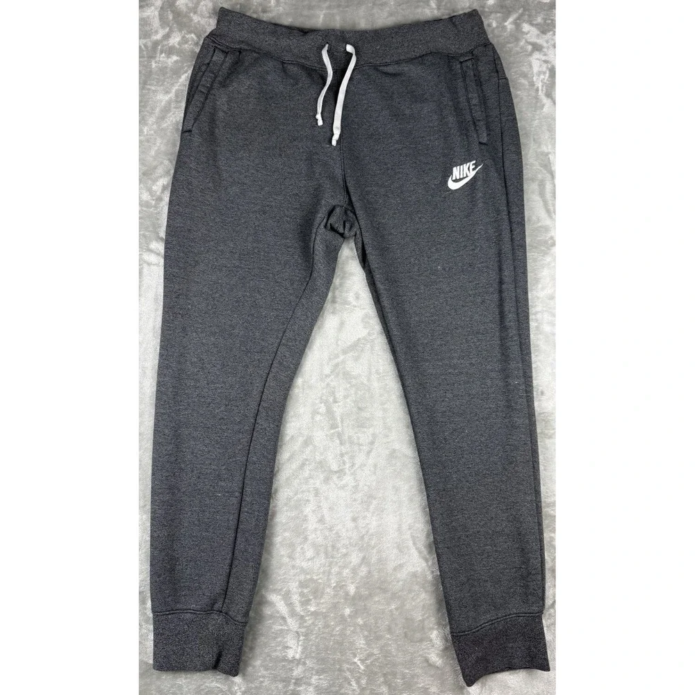 Nike Fleece Jogger Sweatpants Mens XL Gray Tapered Logo Athletic Pants